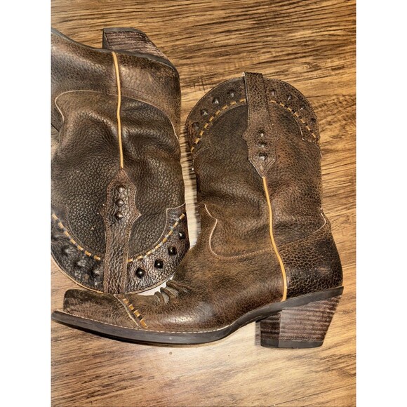 ARIAT Ladies Cowgirl Western Boot Brown distressed  Leather Sz 7.5 - Picture 10 of 16